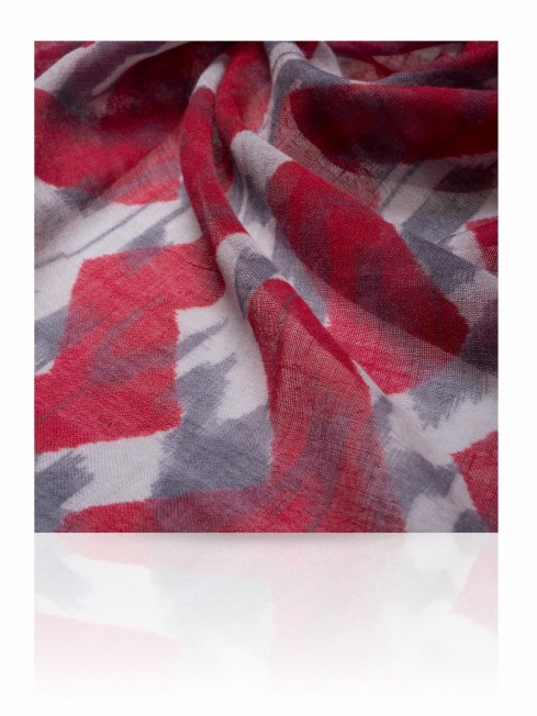 Палантин Унисекс ZW-IKKAT/RED.GREY